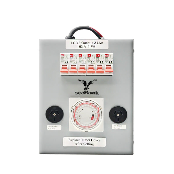 8 OUTLET LIGHT CONTROL BOARD - 63 AMP + 2 X 16 AMP SUBS image 0