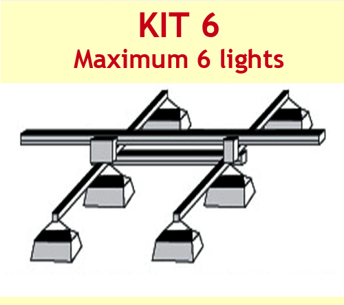 JUPITER 2 LIGHT 3 MTR RAIL 2 - 6 LAMPS 2 X BARS + P/ROD - KIT- 6 (DELAY) image 0