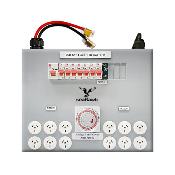 12 OUTLET LIGHT CONTROL BOARD - TIME DELAY - 12000 WATT 80 AMP MAX image 0