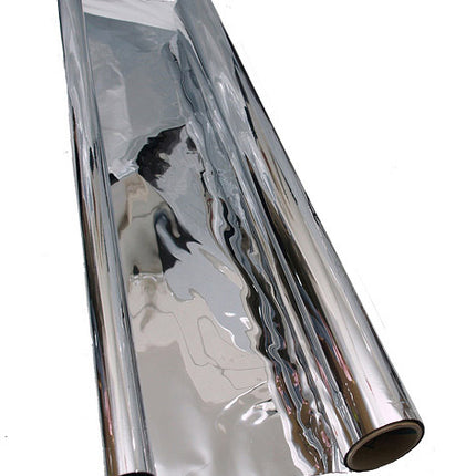 MYLAR - SILVER WITH BLACK BACKING 1.2 X 7.5 METRE ROLL image 0