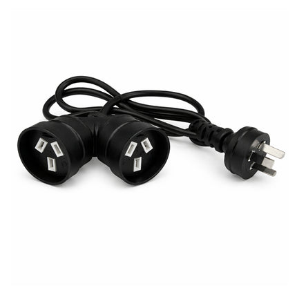 EXTENSION LEAD ONE METRE DOUBLE SOCKET END FLAT EARTH