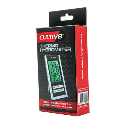 THERMOMETER / HYGROMETER + CLOCK IN / OUTDOOR (CULTIV8) image 1