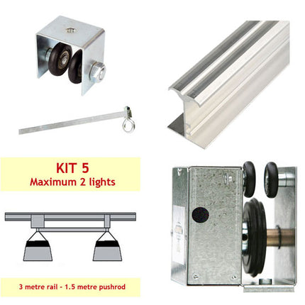 JUPITER 2 LIGHT 3 MTR RAIL FOR 2 LAMPS ON PUSH ROD - KIT- 5 (DELAY) image 0