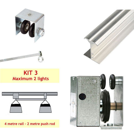 JUPITER 2 LIGHT 4 MTR RAIL FOR 2 LAMPS INLINE PUSH ROD - KIT- 3 (DELAY) image 0