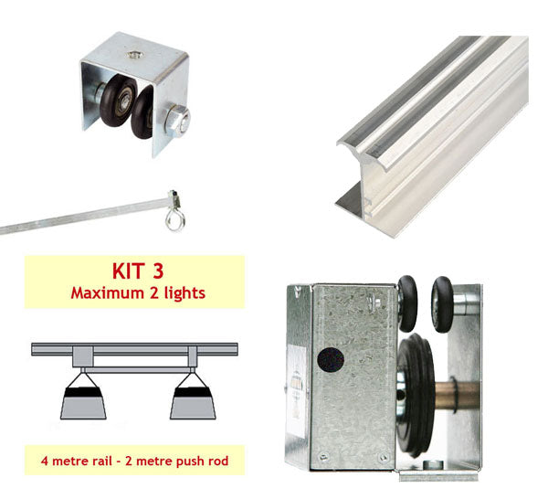 JUPITER 2 LIGHT 4 MTR RAIL FOR 2 LAMPS INLINE PUSH ROD - KIT- 3 (DELAY) image 0