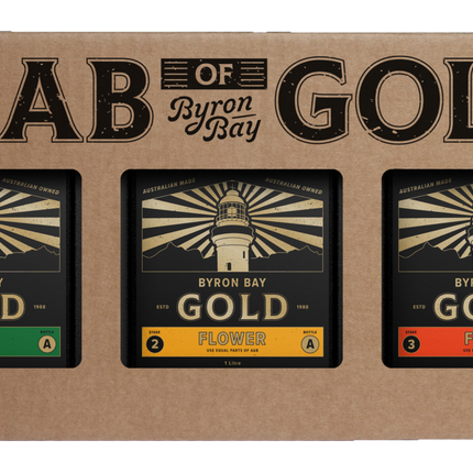 BYRON BAY GOLD "SLAB OF GOLD" 3 X ONE LITRE A + B SETS image 0
