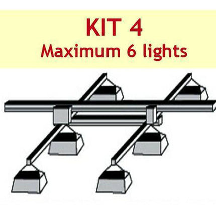 JUPITER 2 LIGHT 4 MTR RAIL 2 - 6 LAMPS 2 X BARS + P/ROD - KIT- 4 - (DELAY) image 0