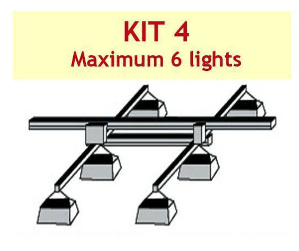 JUPITER 2 LIGHT 4 MTR RAIL 2 - 6 LAMPS 2 X BARS + P/ROD - KIT- 4 - (DELAY) image 0