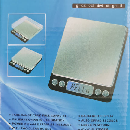 PROFESSIONAL DIGITAL SCALE 500GM TO 0.01 GM S/STEEL - AUTO OFF image 0