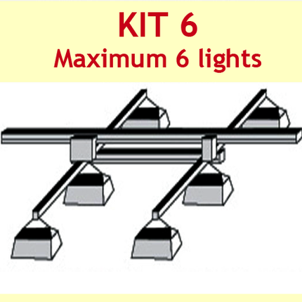 JUPITER 2 LIGHT 3 MTR RAIL 2 - 6 LAMPS 2 X BARS + P/ROD - KIT- 6 (DELAY) image 0