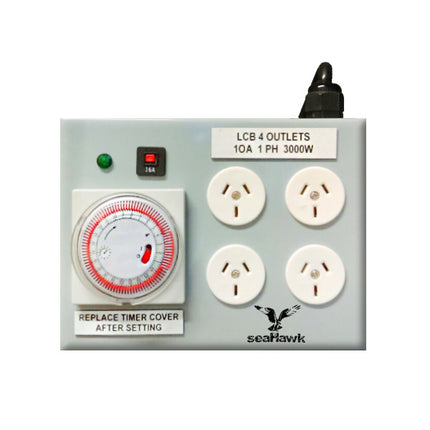 4 OUTLET HEAVY DUTY LIGHT TIMER 3000W 15 AMP MAX SMALL EARTH image 0